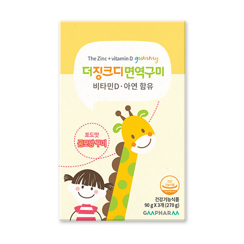 더징크디 면역 구미 어린이 아연 유아 면역력 비타민D 젤리 영양제 90구미, 1개
