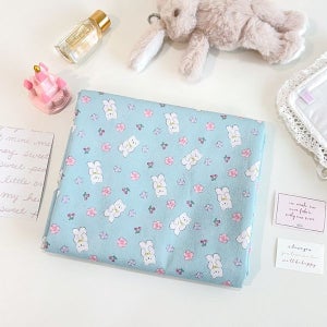 귀여운 캐릭터 DTP프린팅 40수 면원단 베어리플라워 SL851