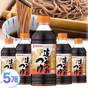 미즈칸 농축 쯔유 2배농축 대용량 일본 식자재 간장 소바 모밀 육수 500ml, 5개