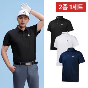 [2종1세트] 아디다스골프 에어로드라이버 남성 반팔 카라티셔츠 남자 골프웨어 JE8325