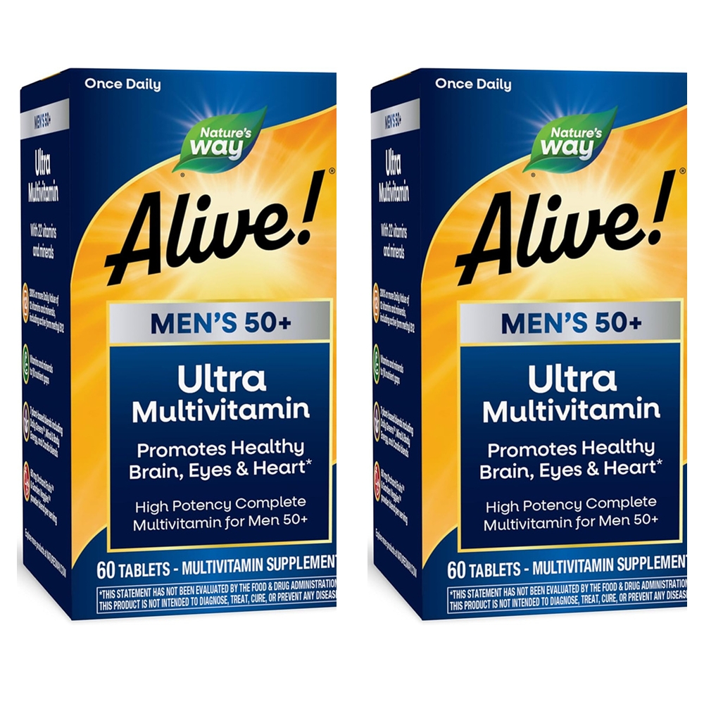<b>Nature’s Way</b> Alive <b>Men</b>’s 50+ Daily Ultra Multivitamin 60 Tablets <b>네이쳐스웨이</b> 얼라이브 <b>중년남성</b> 멀티비타민 데일리 60정 2개