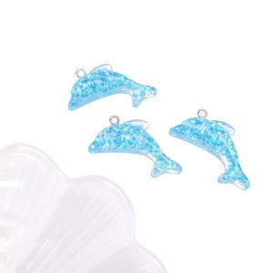 레진 펄 돌고래 키링 펜던트 악세사리 부자재