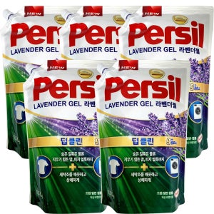 퍼실 9중효소딥클린 라벤더젤 액상세제 1.5L, 라벤더, 5개