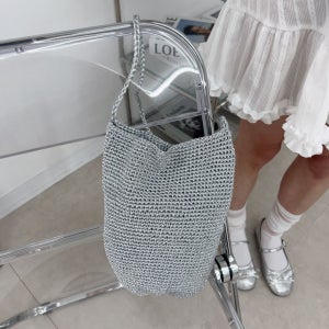 실버 네트백 그물백 니트 뜨개 은색 숄더백 여름 가방