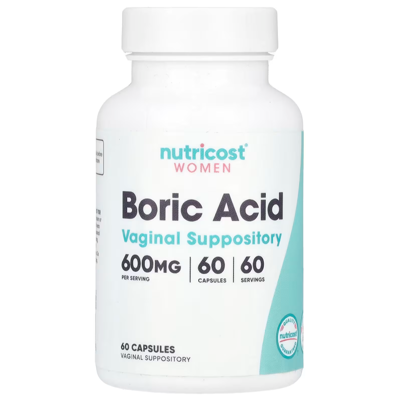 뉴트리코스트 여성용 보릭 애시드 60캡슐 <b>붕산 질좌약</b> 600mg