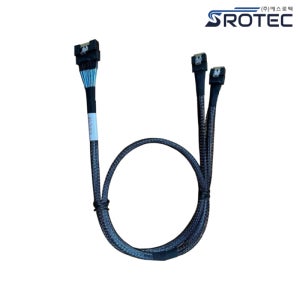 SROTEC SlimSAS 케이블 SFF8654 8i to SFF8654 4i x2
