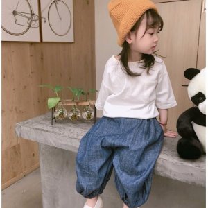 츄아랜드 유아동 여름 데님볼륨팬츠세트