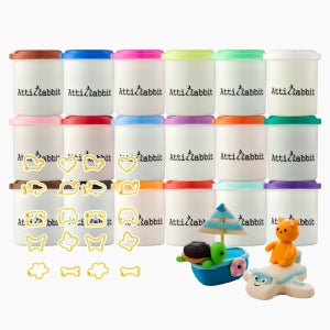 아띠래빗 클레이 도우 아이 찰흙놀이 유아 밀가루소재 점토 38팩 찍기틀 세트