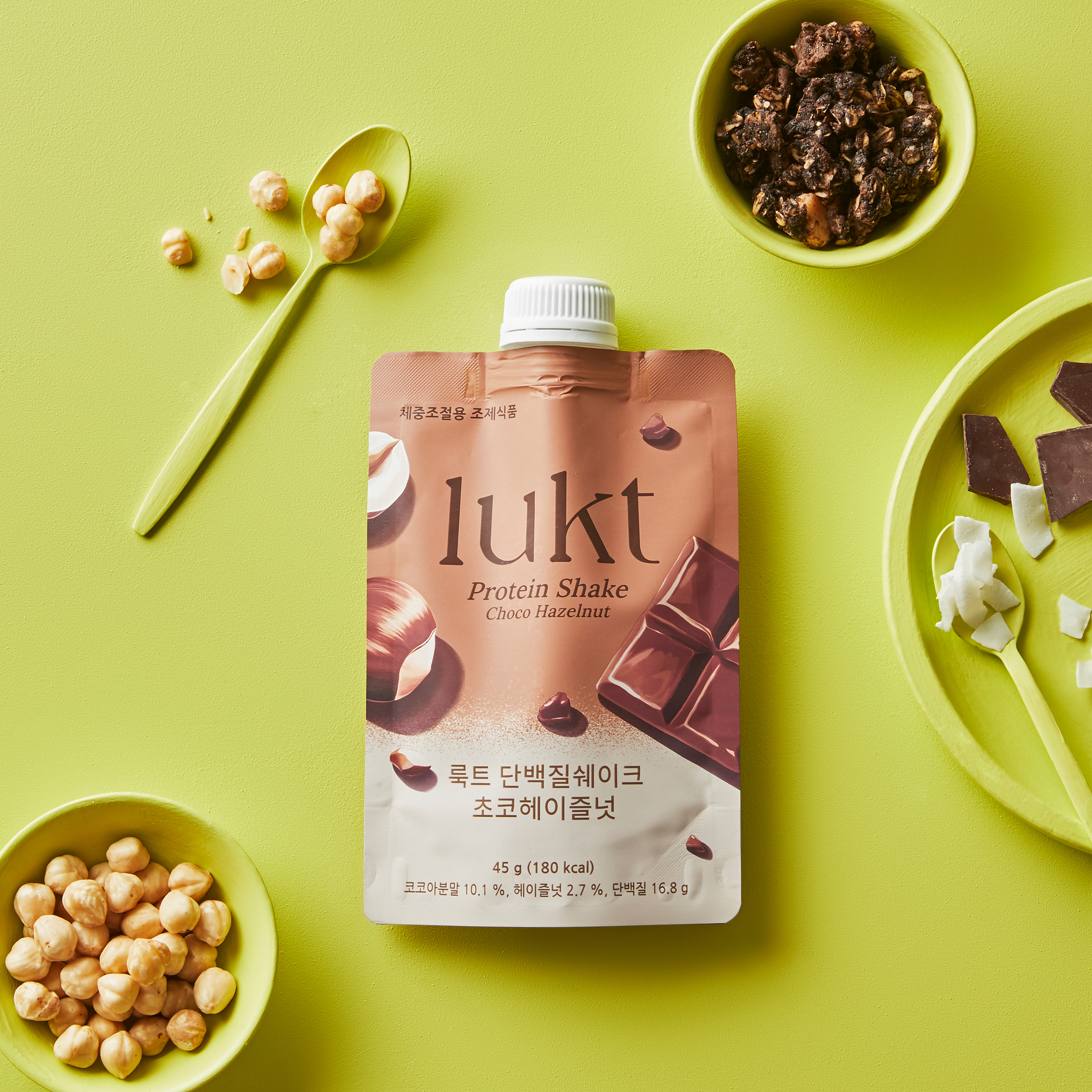 [무배] 룩트 식사대용 단백질쉐이크 초코헤이즐넛 파우치 45g x 7개입 (1세트)