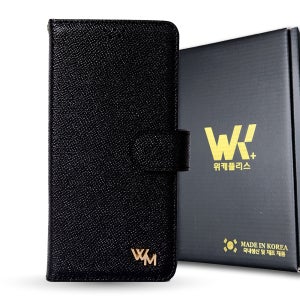 위케 국산 천연 가죽 다이어리 케이스 밀러 클래식 블랙, 갤럭시A90