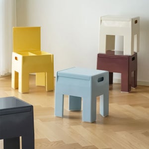 지누아 스툴박스 포인트체어 수납의자 캐비닛스툴 미드센츄리