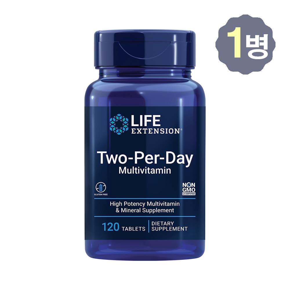 라이프익스텐션 투퍼데이 종합비타민 멀티비타민 Twoperday 120정, 1개