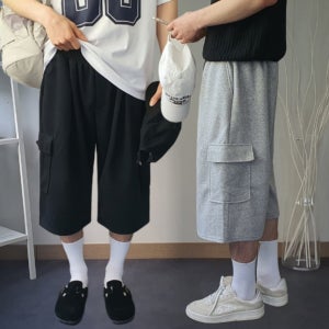 남자버뮤다팬츠 카고반바지 와이드반바지 남성7부팬츠