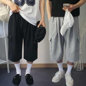 1+1 남자버뮤다팬츠 카고반바지 와이드반바지 남성7부팬츠