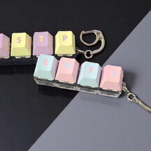 커스텀 키캡 LED키링 열쇠고리 4KEY