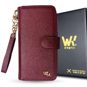 위케 국산 천연 가죽 지갑 케이스 밀러 프리미엄 레드와인, 갤럭시A90
