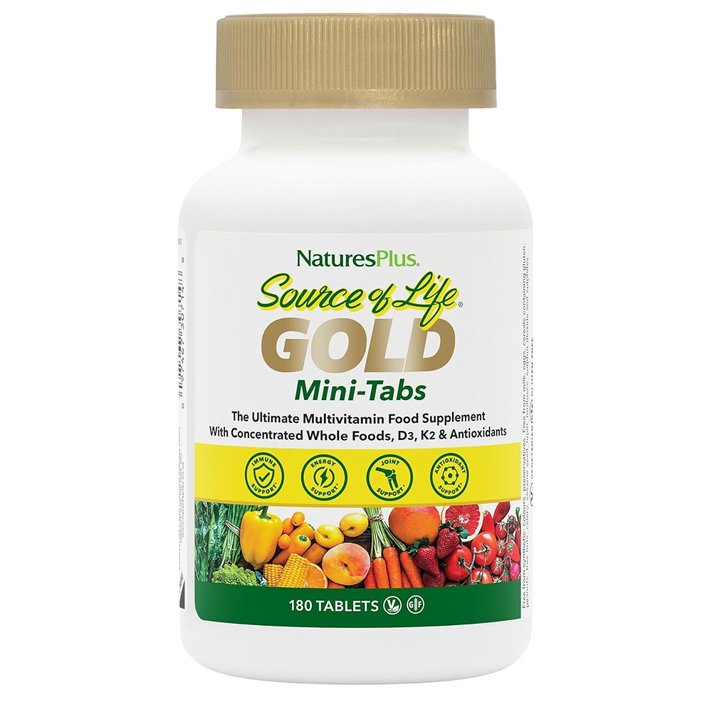 NaturesPlus Source of <b>Life Gold</b> Multivitamin 네이쳐스플러스 <b>소스 오브 라이프 골드</b> 멀티비타민 180정 <b>미니</b>타블렛