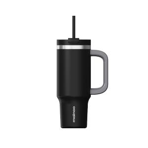 마이누 텀블러 빨대 대용량 손잡이 가벼운 보온보냉 887ml, 블랙