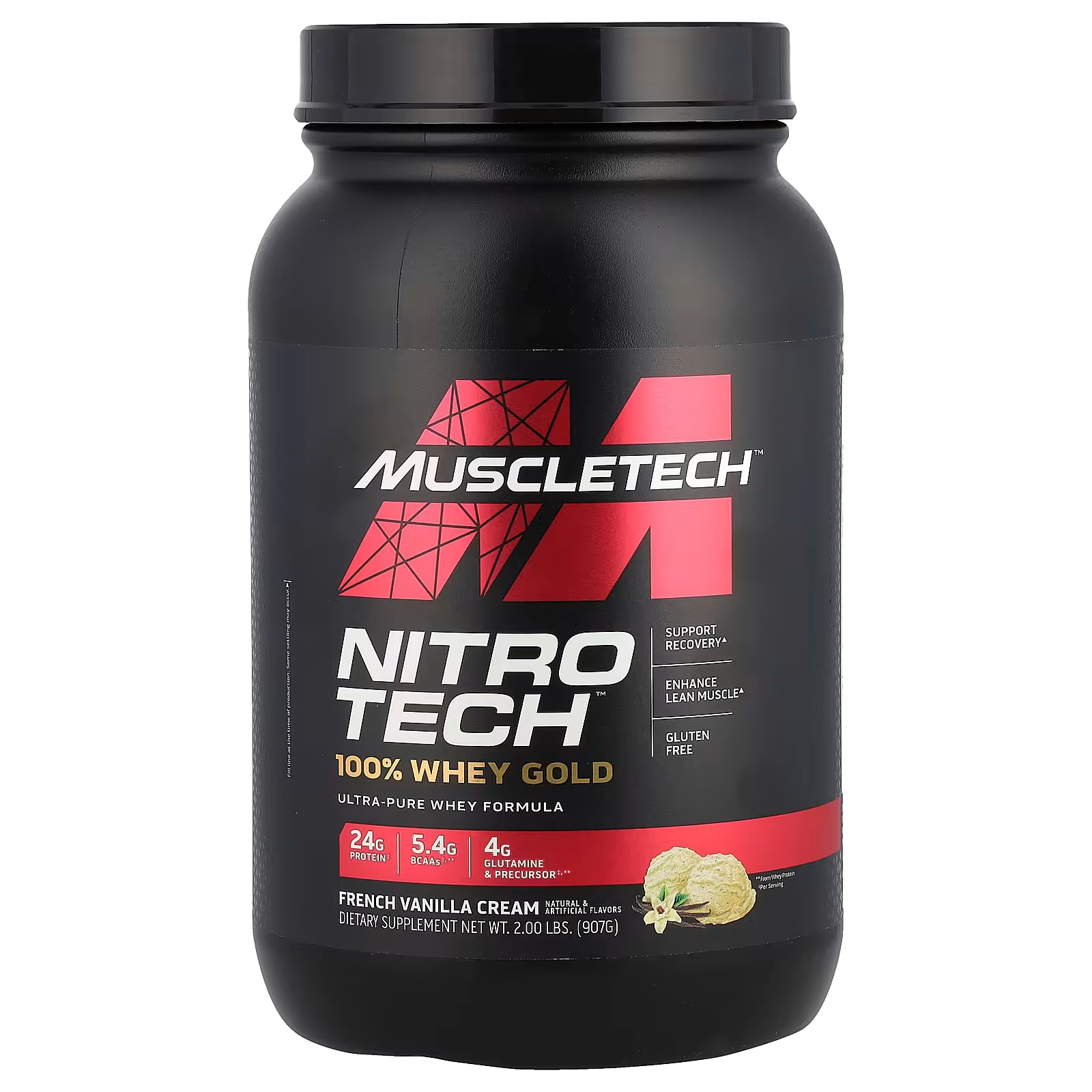 머슬테크 니트로 테크 단백질 파우더 Whey Gold 907g <b>프렌치 바닐라</b> 크림