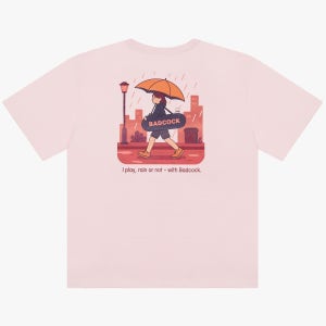 배드콕 배드민턴 티셔츠 오버핏 남녀공용 (rainy season / 핑크)
