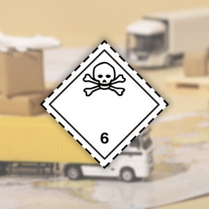 위험물라벨 컨테이너 탱크로리 클래스6 산독성 전염성 물질 DG화물스티커 25x25cm