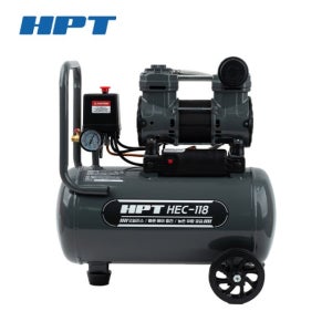 HPT 에어 콤프레샤 HEC-118 소음기 장착 안전 작업 오일리스 2마력급 18L
