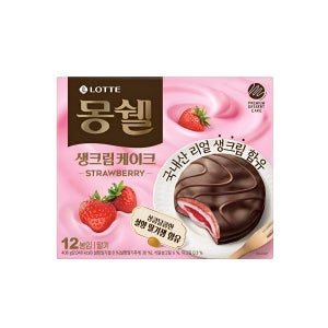 롯데제과 몽쉘통통 생크림케이크 딸기 408g