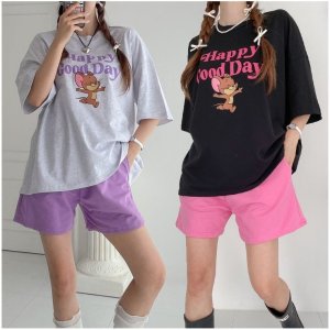 제제세트 제제 반팔 반바지 세트 파자마룩 애슬레져룩 Tom and Jerry Pajamas color Training