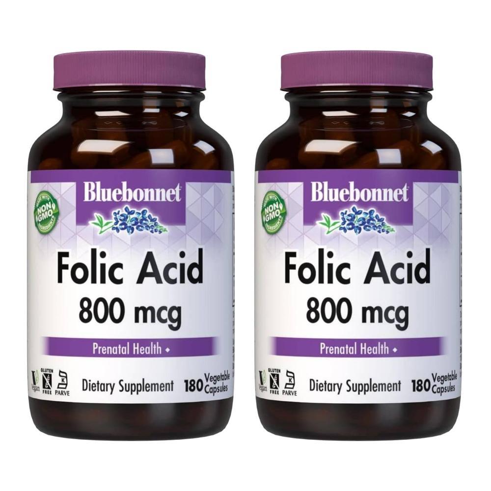 Bluebonnet 블루보넷 <b>엽산</b> 800mcg 캡슐 180정 2개