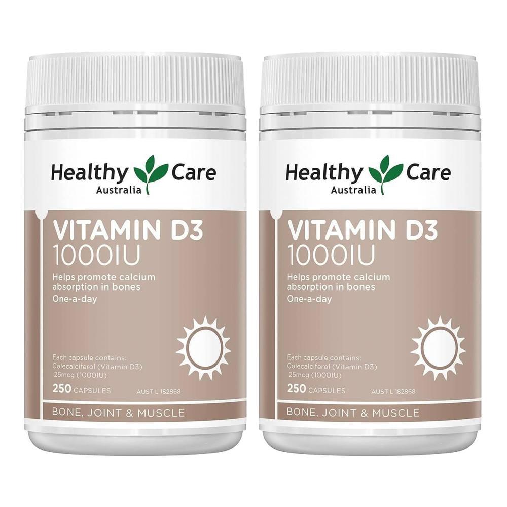 Healthy Care 헬시케어 <b>비타민 D3</b> 1000IU 캡슐 250정 2개