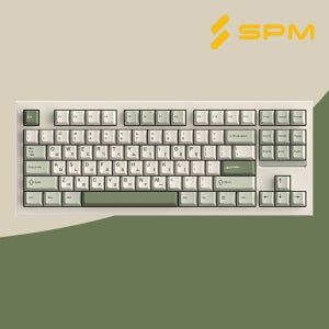 SPM키보드 몽돌키보드 PL87W 베이지, 이슬축