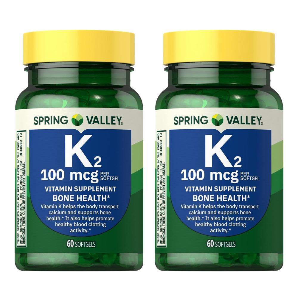 <b>Spring Valley</b> <b>스프링밸리</b> <b>비타민</b> K2 100mcg 소프트젤 60정 2개