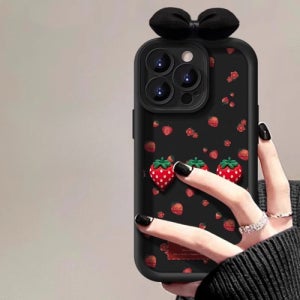 아이폰 폰 젤리 패턴 퀀텀 5 딸기 리본 범퍼 퀀텀4 점프3 플러스 케이스