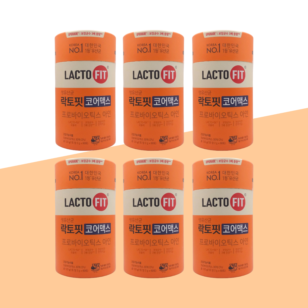 종근당건강 락토핏 코어맥스 생유산균 장건강 프로바이오틱스 60포, 6개