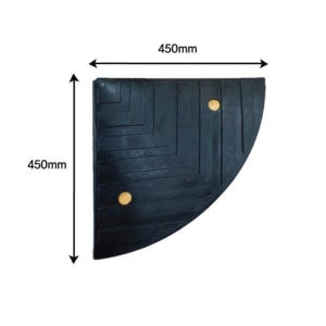 경사로 주차턱 차량진입판 날개 1개 450x450mm H140 연석 세차장