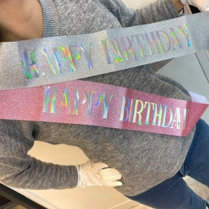 생일 축하 파티 글 리터 어깨 끈 띠 이벤트 스 트랩 기념 일 선물 셀프 데코 서 프라이 즈 용품 핑크 실버