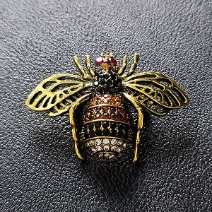 하시나 남자 여자 빈티지 엔틱 행운 선물 벌 브로치