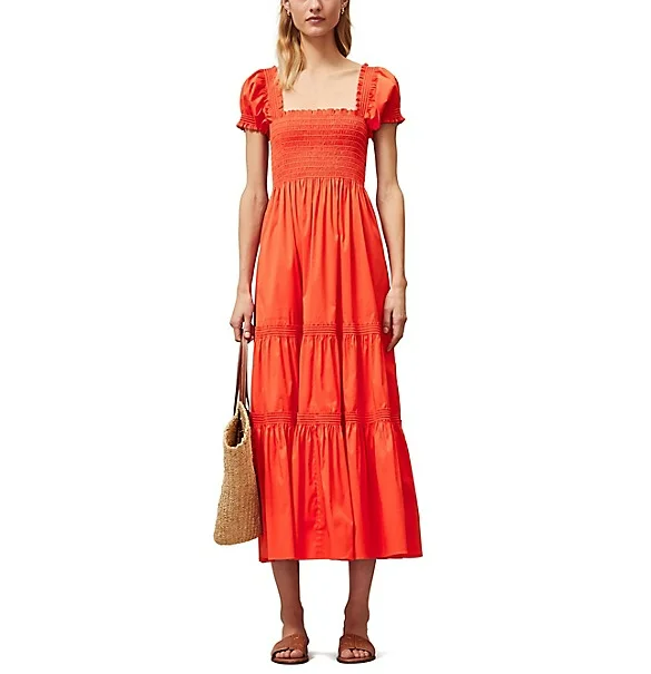 [XS] 토리버치 스모크 미디 드레스 TORY BURCH Smocked Dress