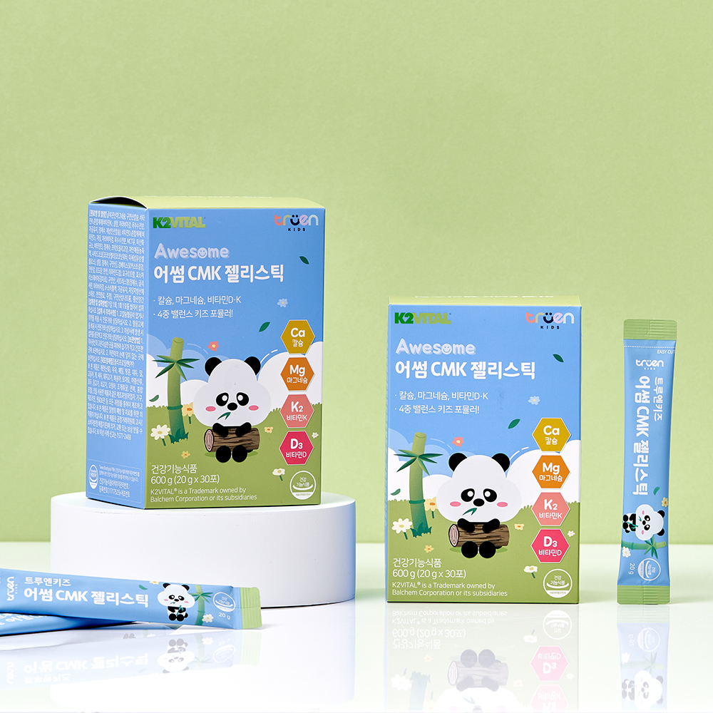 어썸 CMK (칼슘+마그네슘+<b>비타민</b>D&amp;<b>K</b>) 젤리스틱 2박스