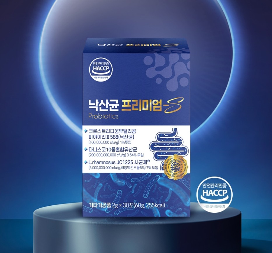 낙산균 <b>프리미엄</b>S <b>과민성</b> 대사 <b>대장</b> 유산균 갱년기 영양제 2g 30포, 1개