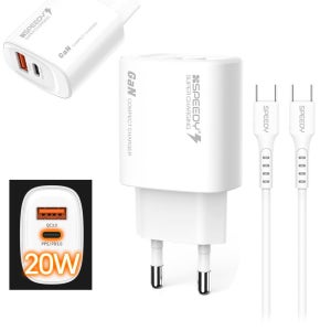 충전기 어댑터 가정용 20W PD3.0+QC3.0 2포트 고속 분리형 CtoC 1.2M 케이블 포함