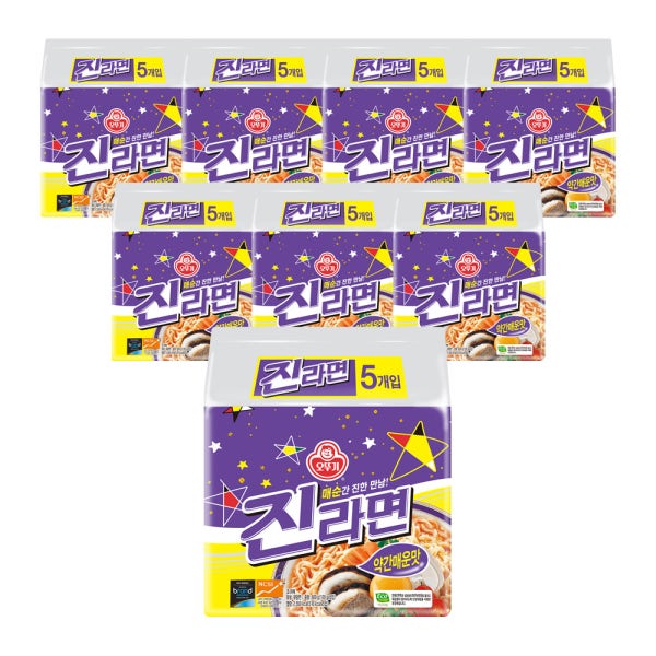[슈퍼적립] 오뚜기 진라면 약간매운맛 120g 40개