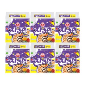 [3+3] 오뚜기 진라면 약간매운맛/열라면/스낵면/진비빔면/오동통면/짜슐랭