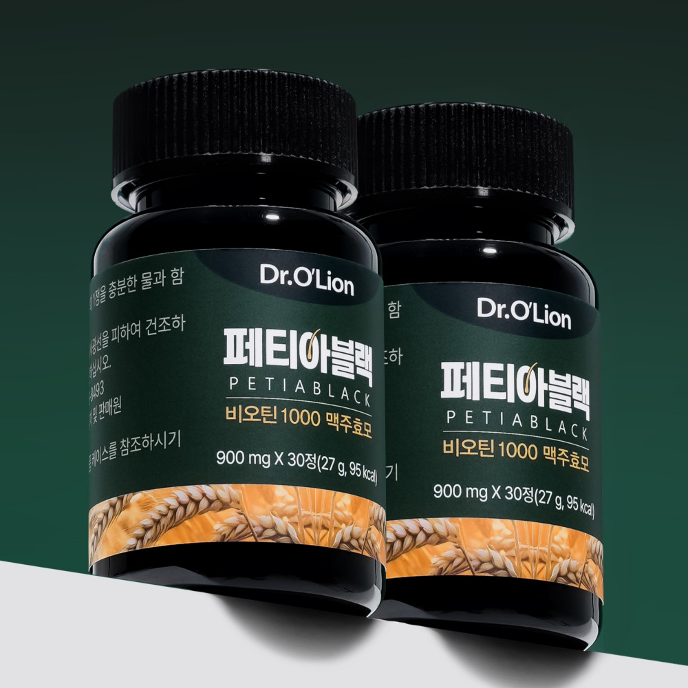 페티아블랙 맥주효모비오틴 영양제 판토텐산 비오틴 디하이드로001 30캡슐, 2개