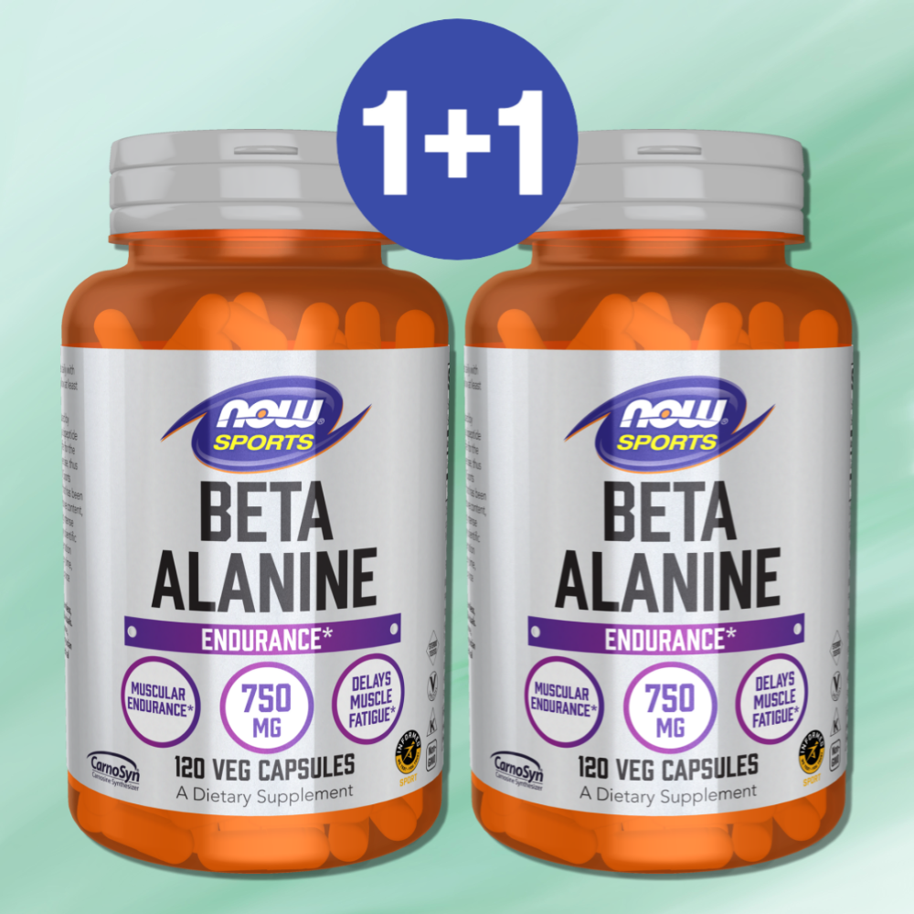 나우푸드 <b>베타알라닌 750mg</b> 120캡슐 2통 운동전 아미노산