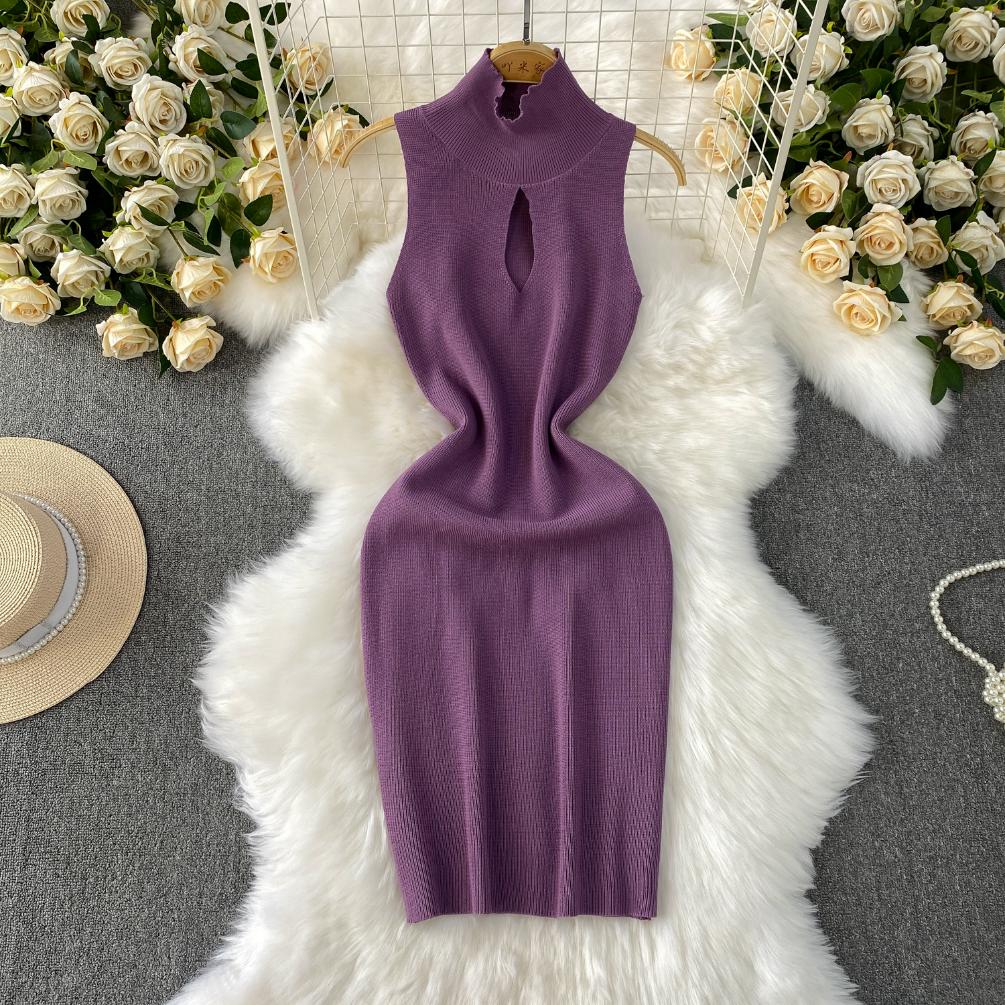 샤랄라 로맨스 원피스 드레스 여름철 여성 미니멀리스트 스타일 디자인 반 높이 칼라 슬리브리