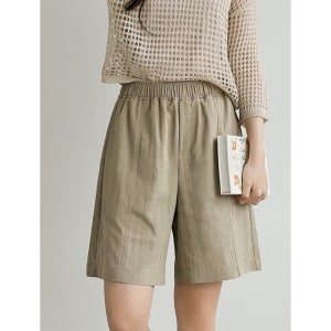 쿨 밴딩 5부 반바지 바스락 큐롯 여성여름바지 빅사이즈 고무줄반바지