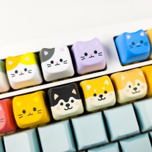 키캡 커스텀 주문제작 MAO PBT 강아지 고양이 키캡 키링 굿즈 인쇄