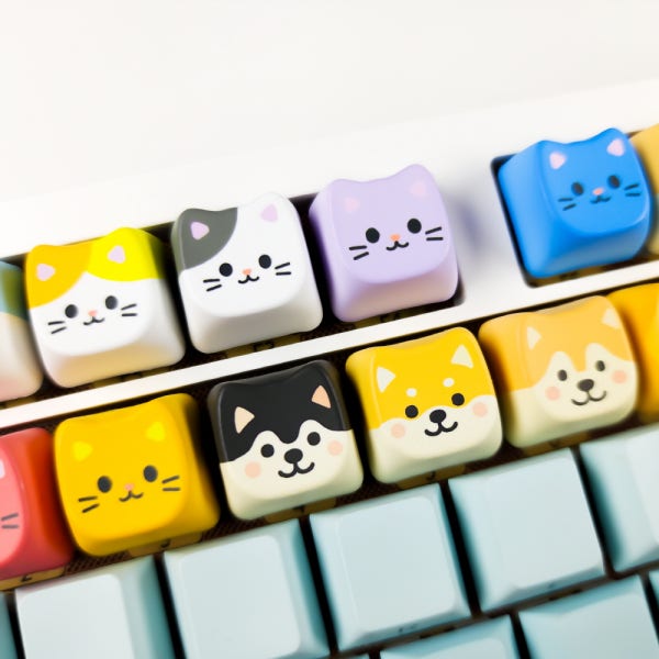 키캡 커스텀 주문제작 MAO PBT 강아지 고양이 키캡 키링 굿즈 인쇄