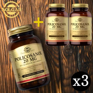 (3병)솔가 폴리코사놀 20mg 100베지캡슐 Solgar Policosanol